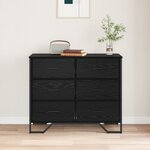 vidaXL Commode Chêne noir 91x35 5x74 5 cm Bois d'ingénierie
