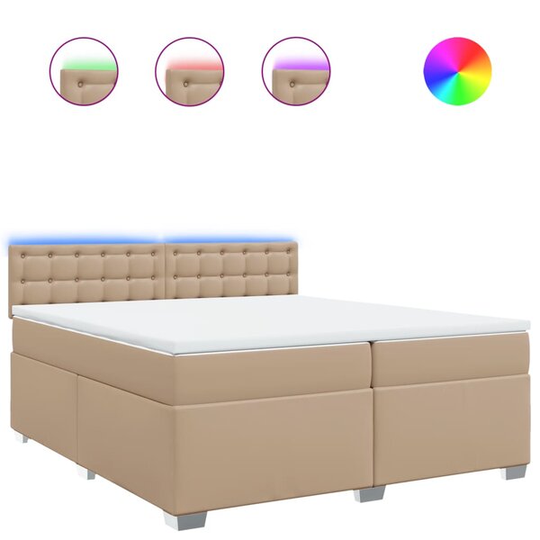 vidaXL Sommier à lattes de lit avec matelas Cappuccino 200x200 cm