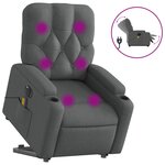 vidaXL Fauteuil inclinable de massage électrique Gris foncé Tissu