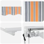 vidaXL Auvent rétractable électrique Orange  Gris  Bleu  Blanc