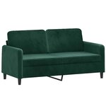 vidaXL Canapé à 2 places Vert foncé 140 cm Velours