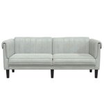 vidaXL Canapé à 2 places gris clair velours