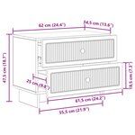 vidaXL Cabinet de chevet Gris béton 62 x 34 5 x 47 5 cm
