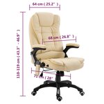 Chaise fauteuil siège de bureau informatique étude de massage similicuir crème 02_0024007