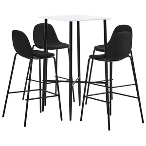 vidaXL Ensemble de bar 5 Pièces Tissu Noir