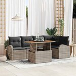vidaXL Ensemble de canapé de jardin 6 Pièces Gris 100 x 55 x 73 cm