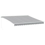 vidaXL Auvent manuel rétractable anthracite et blanc 400x350 cm