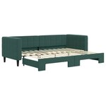 vidaXL Lit de jour avec gigogne sans matelas vert foncé 80x200 cm