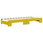 vidaXL Lit de jour avec gigogne et tiroirs jaune 80x200 cm velours