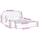 vidaXL Cadre de lit sans matelas bleu 140x200 cm velours