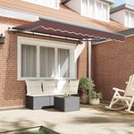 vidaXL Auvent Rétractable Marron 350 x 200 cm tissu