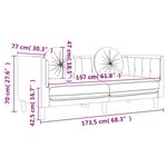 vidaXL Canapé avec coussins 2 places gris foncé velours