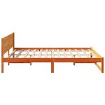 vidaXL Cadre de lit Marron ciré Bois 140 x 200 cm Simple Cadre de lit