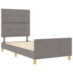 vidaXL Cadre de lit avec tête de lit Taupe 90 x 200 cm tissu