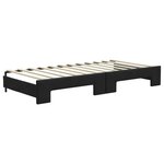 vidaXL Lit de jour avec gigogne et tiroirs noir 90x200 cm tissu