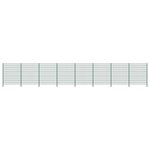 Vidaxl panneau de clôture avec poteaux fer 13 6 x 2 m vert