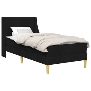 vidaXL Cadre de lit avec matelas Noir 90 x 200 cm Polyester