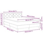 vidaXL Lit à ressort LED avec matelas Gris clair 140 x 190 cm Velours