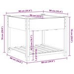 Jardinière vidaXL avec étagère 90x90x76 cm en bois massif de sapin