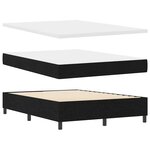 vidaXL Lit à ressorts avec matelas Noir 160 x 200 cm tissu