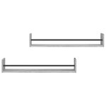 vidaXL Étagères murales avec barres 2 Pièces sonoma gris 80x16x14 cm