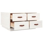 vidaXL Table basse Blanc 80x80x45 cm Bois massif de pin