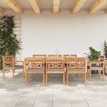 vidaXL Ensemble à manger de jardin avec coussins gris foncé 9 Pièces