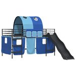 vidaXL Lit mezzanine pour enfants Noir et Bleu 79 5 x 200 cm Métал