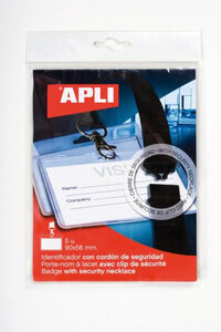 Badge 90X56 Lacet Securite 5 Pièces