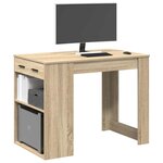vidaXL Bureau avec tiroir et étagère chêne sonoma bois d'ingénierie