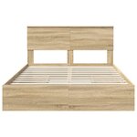 vidaXL Lit de Rangement Chêne Sonoma 160 x 200 cm Bois d'ingénierie