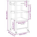 vidaXL Chariot de cuisine Uni Noir