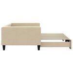 vidaXL Lit de jour avec lit gigogne crème 100x200 cm tissu