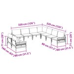 vidaXL Ensemble de canapé de jardin 9 Pièces Anthracite Acier