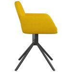 vidaXL Chaises pivotantes à manger lot de 2 Jaune Velours