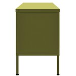 vidaXL Meuble TV Vert olive 105x35x50 cm Acier