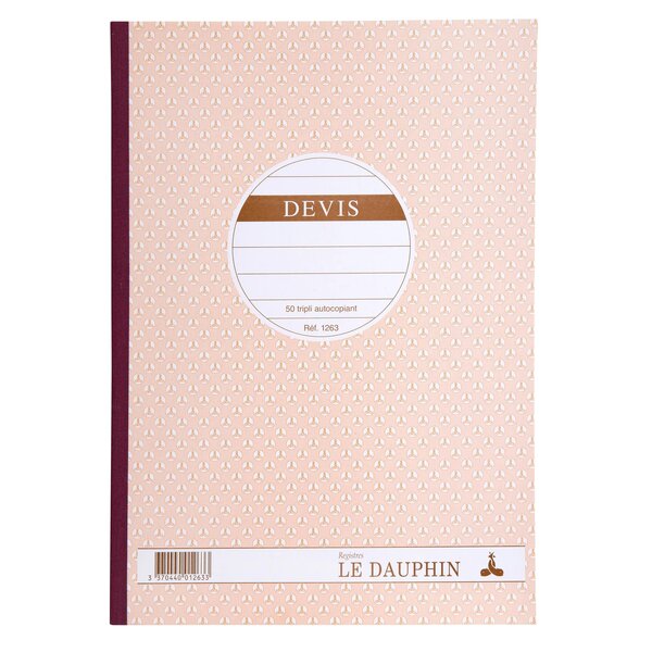 Manifold Autocopiant 297x210 Devis 50 Tripli - Avoine - X 5 - Le Dauphin