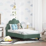 vidaXL Cadre de lit pour tout-petit avec tête de lit Vert Mer Velours