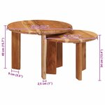 vidaXL Tables basses gigognes 2 Pièces Marron Bois d'Acacia Massif