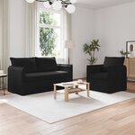 vidaXL Canapé 2 Pièces Noir 196 x 82 x 85 cm tissu
