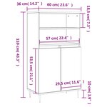 vidaXL Buffet haut Chêne sonoma 60x36x110 cm Bois d'ingénierie