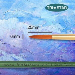 Pinceau synthétique Rond n°18 - manche vert - lot de 5 pinceaux