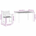 vidaXL Ensemble de salle à manger pour jardin 5 Pièces Marron