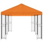 vidaXL Gazebo avec murs latéraux 6 x 3 m Orange Polyester et Acier 190