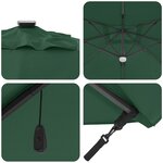 vidaXL Parasol déporté vert Vert Polyester  Métal Grand Hauteur réglable