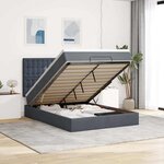 vidaXL Cadre de lit ottoman avec matelas gris foncé 140x190 cm velours