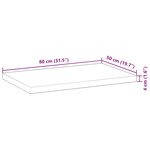 vidaXL Dessus de table rectangulaire 80x50x4 cm bois massif d'acacia