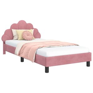 vidaXL Cadre de lit pour enfants avec tête de lit Rose 90 x 190 cm