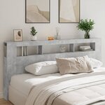 vidaXL Tête de lit à LED gris béton 220x18 5x103 5cm bois d'ingénierie