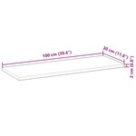 vidaXL Dessus de table 100x30x2 cm rectangulaire bois massif d'acacia